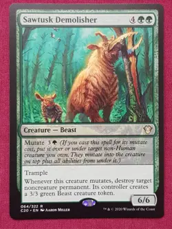 Magic The Gathering COMMANDER 2020 C20 SAWTUSK DEMOLISHER green card MTG - Image 1