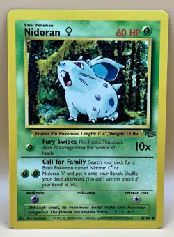 Nidoran (F) 57/64 – Jungle (Common Non Holo) - NM - WOTC 1999 Pokemon TCG - Image 1