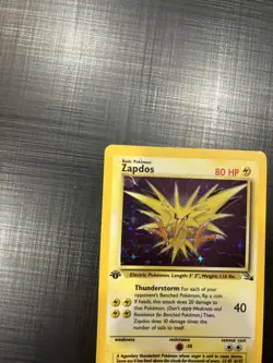 Pokemon Zapdos Holo Rare Fossil 1st edition 15/62 - Image 3