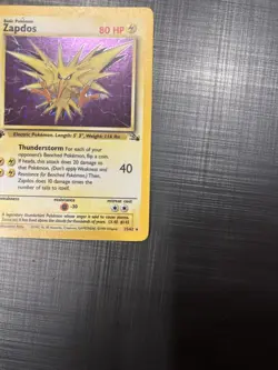 Pokemon Zapdos Holo Rare Fossil 1st edition 15/62 - Image 5