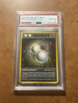 PSA 10 MIRACLE ENERGY HOLO 2001 POKEMON JPN NEO 4 GEM LOW POP - Image 1