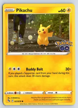 PIKACHU 027/078 COMMON POKEMON GO COSMOS HOLO POKEMON NM - Image 1