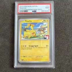 2023 POKEMON SVP EN-SV BLACK STAR PROMO #101 PIKACHU PLAY! POKEMON EVENT EXCL. - Image 1