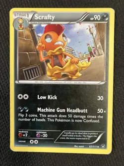 2014 Pokemon TCG Scrafty XY Furious Fists 67/111 Regular Uncommon Card - Image 1