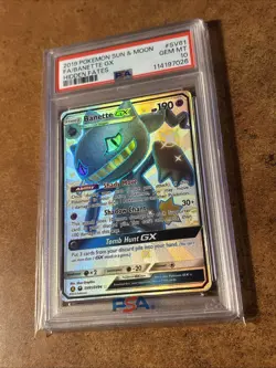 PSA 10 BANETTE GX POKEMON SUN & MOON HIDDEN FATES #SV61 SHINY FULL ART GEM MINT - Image 2