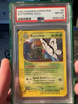 2002 POKEMON EXPEDITION #5 BUTTERFREE-HOLO-ENGLISH-PSA 8 - Image 2