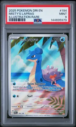 PSA 9 Misty’s Lapras Illustration Rare #194 Pokemon Destined Rivals Mint - Image 1
