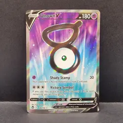 Unown V 176/195 Silver Tempest Ultra Rare Full Art Pokemon Sword & Shield - Image 1