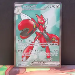 Scizor ex 195/162 Temporal Forces Ultra Rare Full Art Pokemon - Image 1
