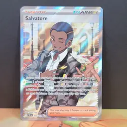 Salvatore 202/162 Temporal Forces Ultra Rare Full Art Supporter Pokemon - Image 1