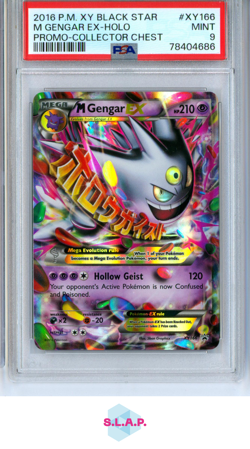 M GENGAR EX PROMO-COLLECTOR CHEST POKEMON XY BLACK STAR PROMO 2016 XY166 PSA 9 - Image 1