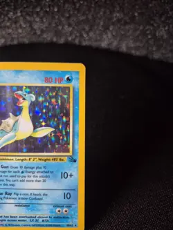 Pokemon TCG Lapras Fossil Holo Unlimited Rare Card 10/62 Vintage WOTC - Image 2