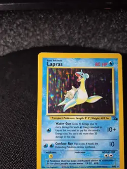 Pokemon TCG Lapras Fossil Holo Unlimited Rare Card 10/62 Vintage WOTC - Image 3