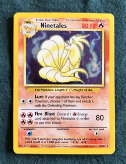 Ninetales Holo Rare Unlimited 12/102 Base Set Pokemon - Image 1