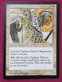 Magic The Gathering MIRAGE VIGILANT MARTYR white card MTG - Image 1
