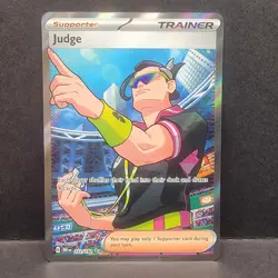 Judge 222/182 Destined Rivals Ultra Rare Full Art Supporter Pokemon - Image 1