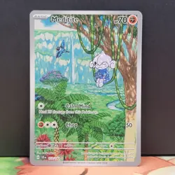 Meditite 153/142 Stellar Crown Illustration Rare Full Art Pokemon - Image 1