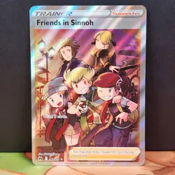 Friends in Sinnoh 149/159 Ultra Rare Crown Zenith Full Art Supporter Pokemon TCG - Image 1