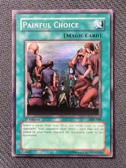 Yugioh Painful Choice 1st Edition Super Rare MRL-049 LP - Image 1