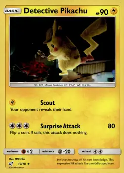 Detective Pikachu #10/18 Detective Pikachu Near Mint or Better - Pokemon Card - Image 1
