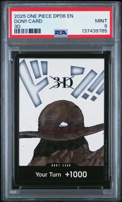 2025 ONE PIECE DOUBLE PACK VOLUME 8 3D DON!! CARD PSA 9 - Image 1
