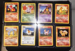 Lot of 8 Pokemon Base Set Unlimited Cards, Conditions Vary, See Pictures - Image 1