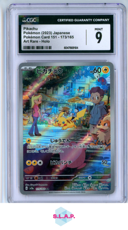 PIKACHU POKEMON CARD 151 - SV2A ART RARE HOLO 173/165 POKEMON CGC 9 - Image 1