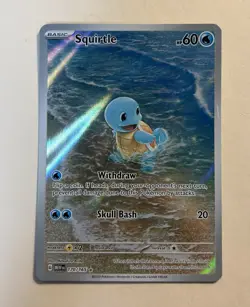 Pokemon Squirtle TCG Full Art Holo Card 2023 Illustration Rare 170/165 - Image 1