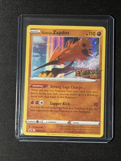 Pokemon Galarian Zapdos Evolving Skies SWSH124 Holo Promo Card - Image 1