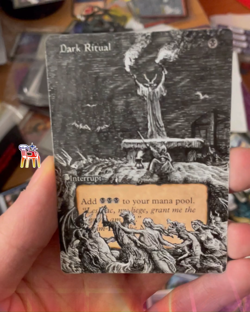MTG Dark Ritual / La Danse du Sabbat - ALTERED ART -Hand Painted - popo.altcards - Image 2