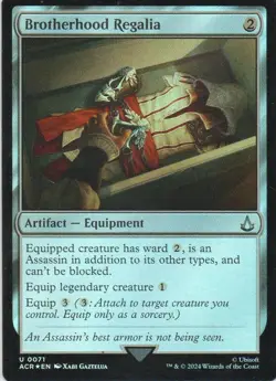 MTG: Assassin's Creed: Foil Brotherhood Regalia: Lightly Played Condition - Image 1