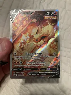 Pokemon - Flareon V Full Art Black Star Promo SWSH179 NM Plus - Image 1