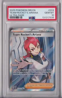 2025 Pokemon - Team Rocket's Ariana 224/182 Destined Rivals Holo PSA GEM MT 10 - Image 1