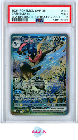 GRENINJA EX SFA SPECI4L ILL COLL POKEMON GER SVP SV BLCK STR PRM 2024 132 PSA 9 - Image 1