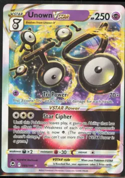 Unown VSTAR Ultra Rare SWSH12: Silver Tempest #066/195 [Near Mint] Pokemon TCG - Image 1