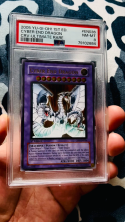 Yu-Gi-Oh! PSA 8 EURO Cyber End Dragon 1st Edition Ultimate Rare CRV-EN036 - Image 2