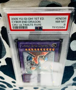 Yu-Gi-Oh! PSA 8 EURO Cyber End Dragon 1st Edition Ultimate Rare CRV-EN036 - Image 4