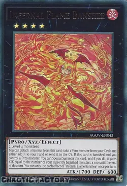 YUGIOH AGOV-EN043 Infernal Flame Banshee Ultra Rare 1st Edition NM - Image 1