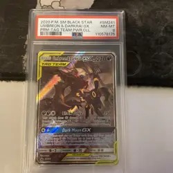 2020 Pokemon Sun and Moon Umbreon & Darkrai GX Black Star Promo #SM241 PSA 8 - Image 1