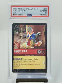 2023 Disney Lorcana EN 2 Foil Honest John Not That Honest 109/204 PSA 10 GEM MT - Image 1