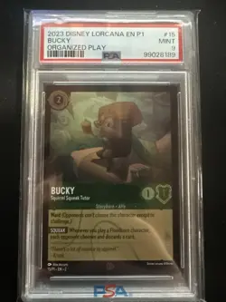 PSA 9 MINT Bucky - Squirrel Squeak Tutor ERRATA error Disney Lorcana #15 - Image 1