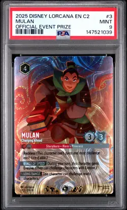 2025 Disney Lorcana C2 Challenge Promo #3 Mulan Official Event Prize PSA 9 - Image 1