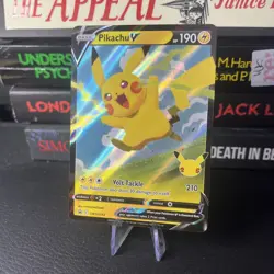Pikachu V SWSH143 Sword & Shield Celebrations Ultra Rare Holo Promo Pokemon Card - Image 3