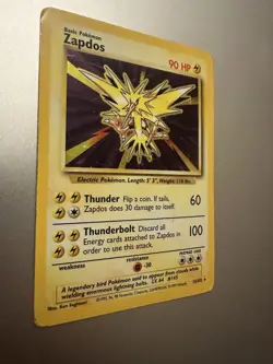 Pokemon TCG Zapdos Holo 16/102 Rare Card Base Set 1999 Ken Sugimori - Image 2