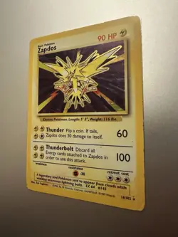 Pokemon TCG Zapdos Holo 16/102 Rare Card Base Set 1999 Ken Sugimori - Image 3
