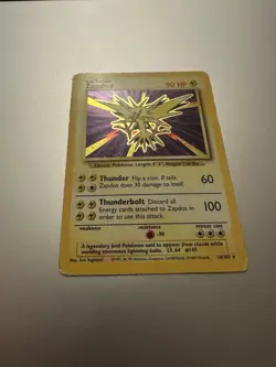 Pokemon TCG Zapdos Holo 16/102 Rare Card Base Set 1999 Ken Sugimori - Image 4