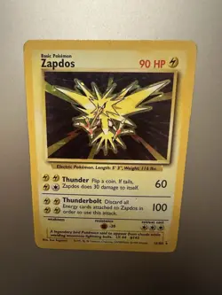 Pokemon TCG Zapdos Holo 16/102 Rare Card Base Set 1999 Ken Sugimori - Image 5
