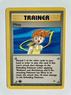 Pokemon Card 2000 Gym Heroes Set Misty Trainer 102/132 1st Edition NM-Mint - Image 1