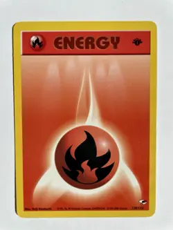 Pokemon Card 2000 Gym Heroes Fire Energy 128/132 1st Edition NM-Mint - Image 1