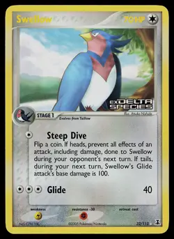 Pokemon Card - Swellow Delta Species 32/113 Reverse Holo Stamped - Image 1